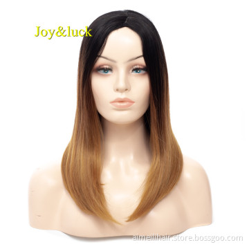 Wholesale Wig Three Tone Black to Dark Brown to Light Ombre Brown for Women Cosplay Natural Long Straight Synthetic Hari Wigs
